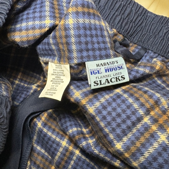 Haband's Ice House Blue Flannel Lined Slacks Pants Men's 40 M NWT - Picture 3 of 9
